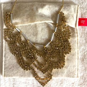 Madewell Crystal Bib Gold Necklace